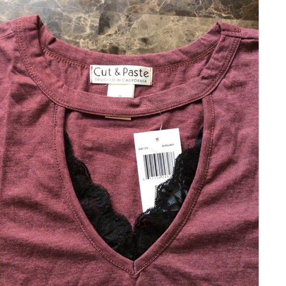 Cut and Paste Short Sleeve T-Shirt Women 1X NWT - Picture 2 of 3